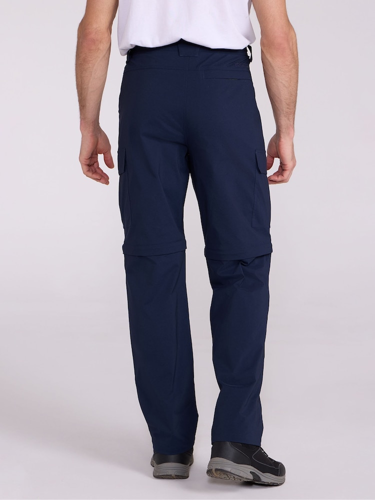 Albastru - Mountain Warehouse Delta Mens Cargo Stretch Zip-Off Trousers Regular - Imaginea 2 din 11