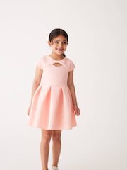 Baker by Ted Baker Pink Cutout Bow Embossed Scuba Dress - Image 2 of 8