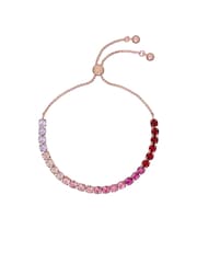 Ted Baker Gold Tone/Red MELRAH: Crystal Adjustable Tennis Bracelet For Women - Image 1 of 5
