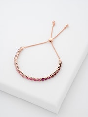 Ted Baker Gold Tone/Red MELRAH: Crystal Adjustable Tennis Bracelet For Women - Image 4 of 5