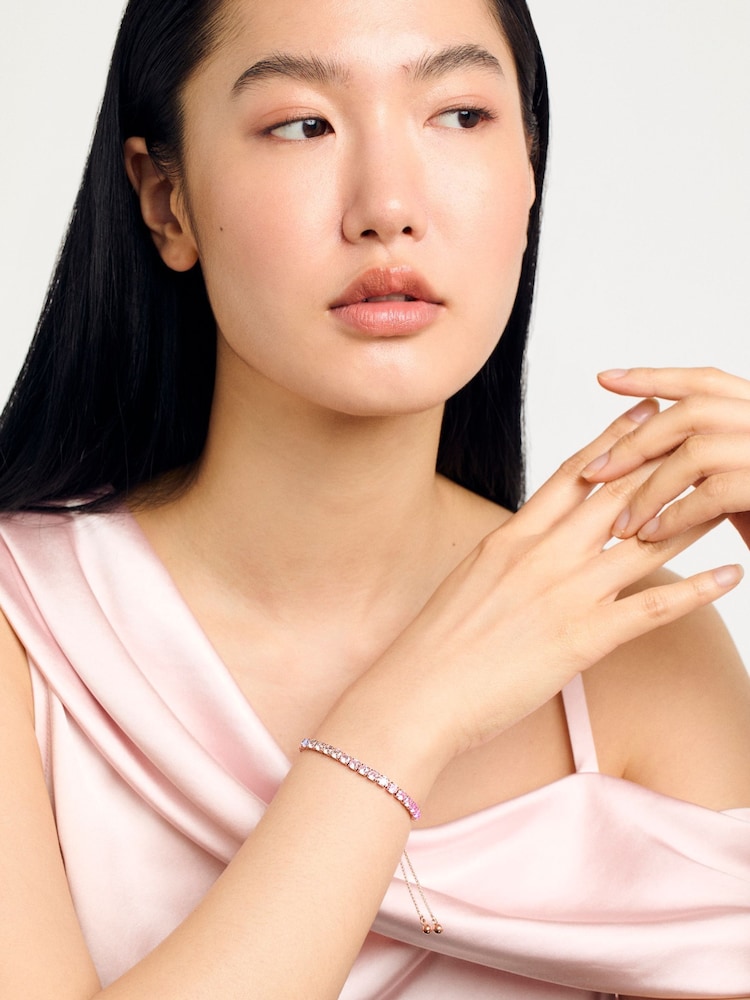 Ted Baker Gold Tone/Red MELRAH: Crystal Adjustable Tennis Bracelet For Women - Image 5 of 5
