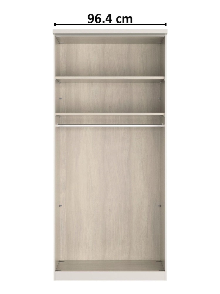 Wiemann Pebble Grey Truro Double Wood and Mirror Semi Fitted Wardrobe - Image 4 of 4