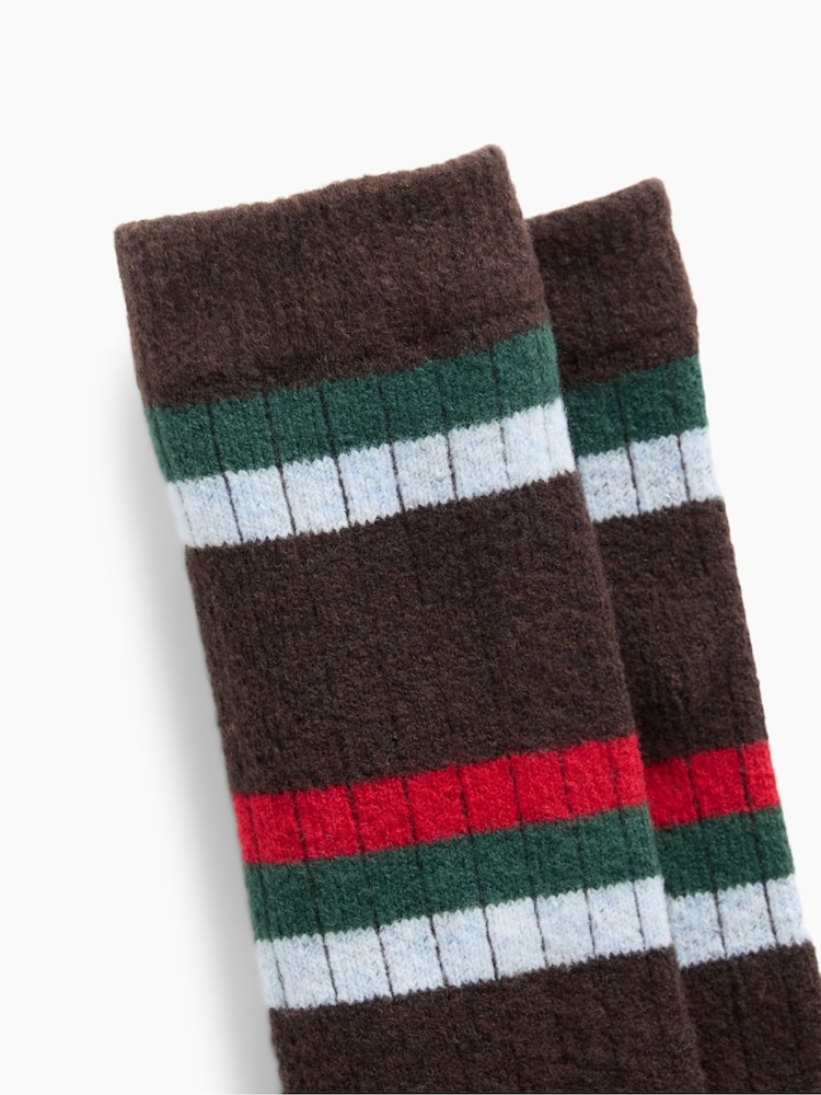 Gap Brown Red Stripe CashSoft Crew Socks - Image 2 of 2