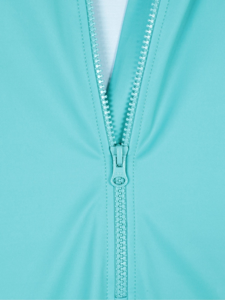 Mountain Warehouse Blue Mira Long Sleeve Kids Rash Shorty Swimsuit - Image 4 of 4