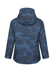 Mountain Warehouse Blue Ravine Kids Lightweight Printed Waterproof Jacket - Image 3 of 4