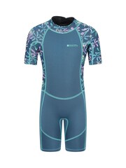 Mountain Warehouse Blue Printed Shorty Wetsuit - Image 1 of 5