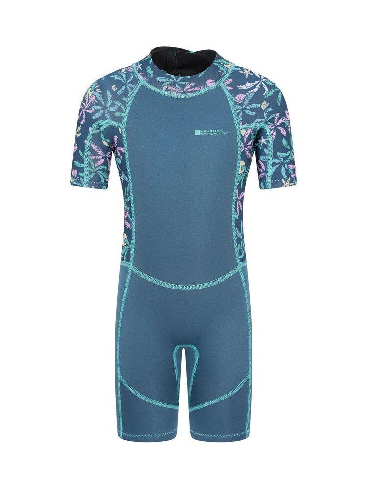 Mountain Warehouse Blue Printed Shorty Wetsuit - Image 1 of 5