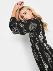 PixieGirl Petite Black Angel Sleeve Midi Smock Dress - Image 5 of 7