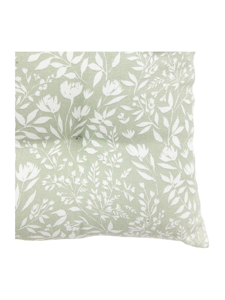Gallery Home Set of 2 Sage Green Botanical Reversible Seat Pads - Image 6 of 6