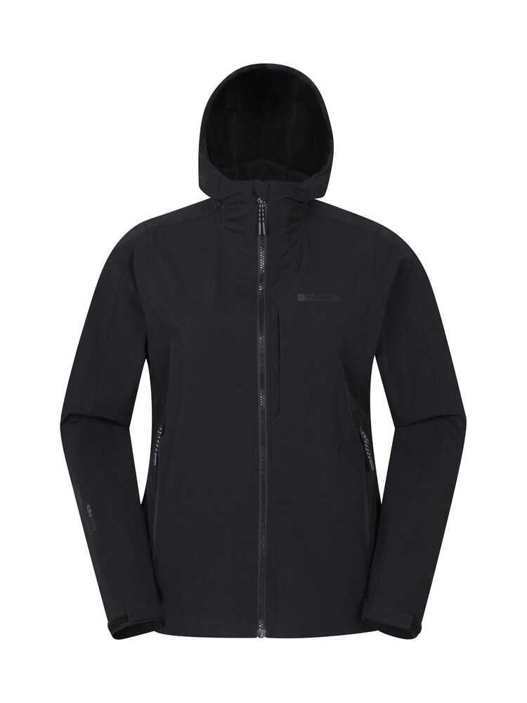 Mountain Warehouse Black Retreat Water Resistant Packable Softshell Jacket - Image 1 of 6
