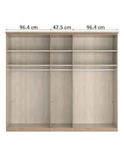 Wiemann Holm Oak Torquay Wood and Mirror Semi Fitted 5 Door Wardrobe - Image 4 of 4