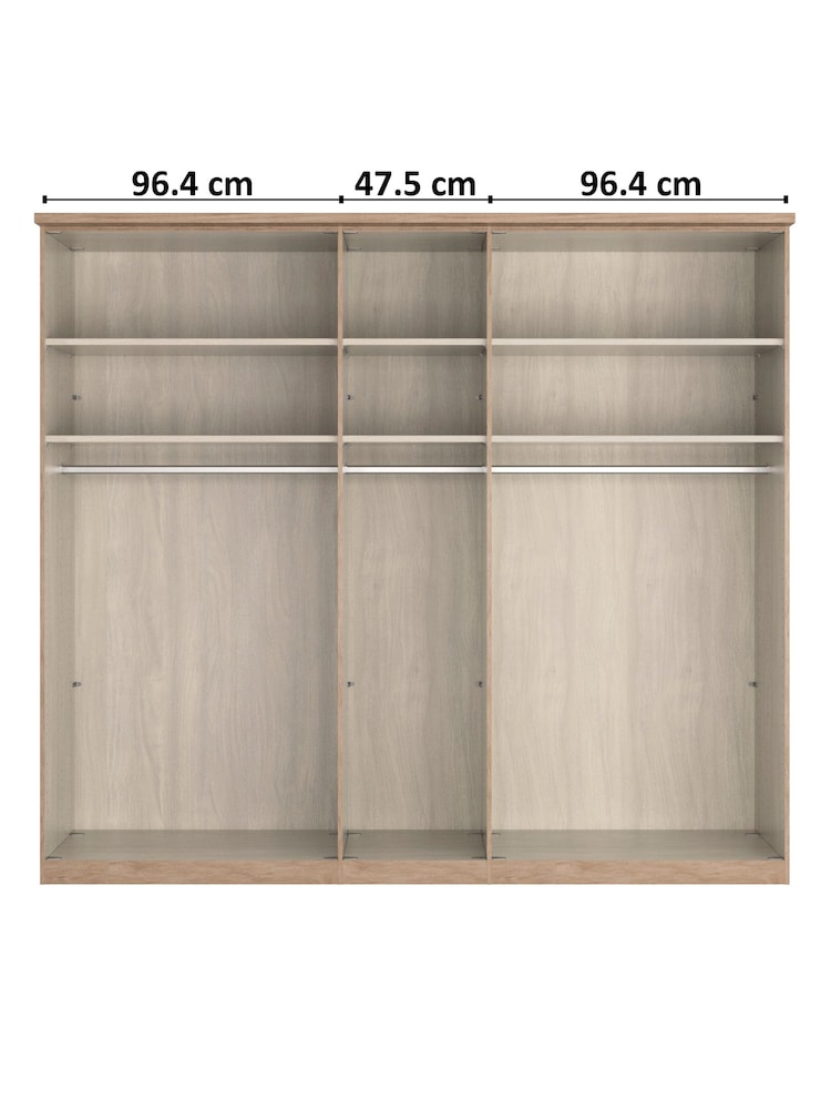 Wiemann Holm Oak Torquay Wood and Mirror Semi Fitted 5 Door Wardrobe - Image 4 of 4
