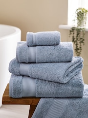 Blue Slate Egyptian Cotton Towel - Image 1 of 5