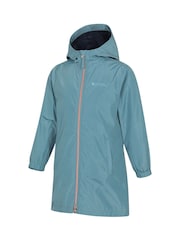 Mountain Warehouse Blue Kids Flo Printed Water Resistant Jacket - Image 2 of 6
