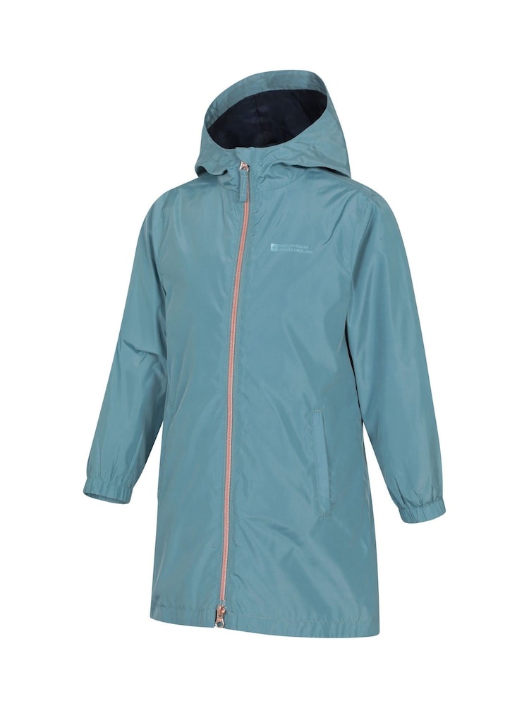 Mountain Warehouse Blue Kids Flo Printed Water Resistant Jacket - Image 2 of 6