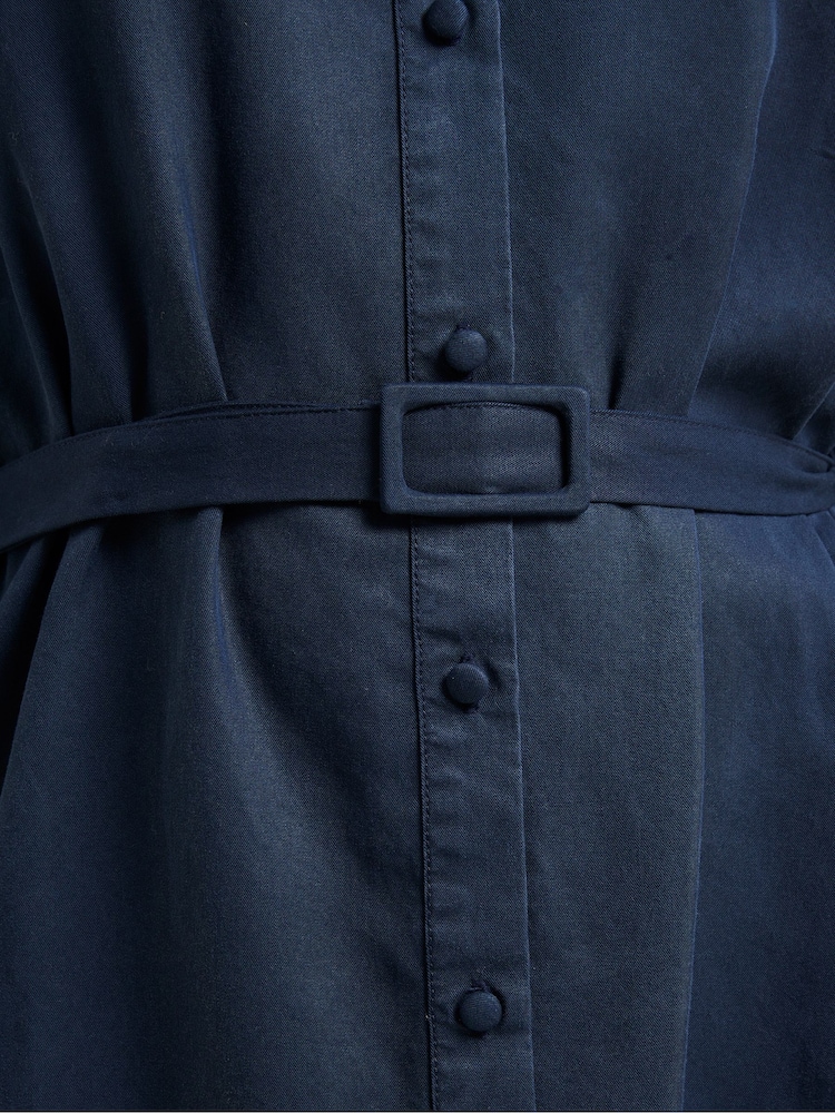 French Connection Blue Andrea Lyocell Shirt Dress - Image 3 of 3