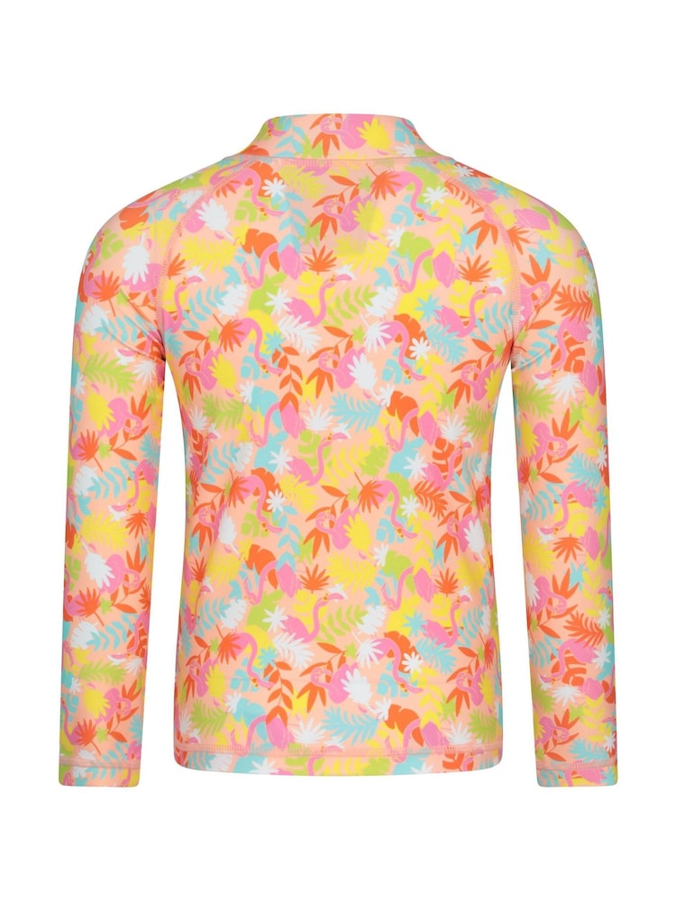 Mountain Warehouse Pink Printed Full Zip UV Rash Vest - Image 2 of 5 Mountain Warehouse Pink Printed Full Zip UV Rash Vest - Image 2 of 5