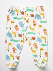 Little Gent Baby Blue Jungle Animal Print 100% Cotton  6 Piece Gift Set - Image 3 of 6