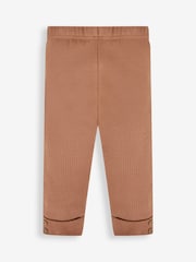 JoJo Maman Bébé Brown & Natural 2-Pack Rib Leggings - Image 2 of 5