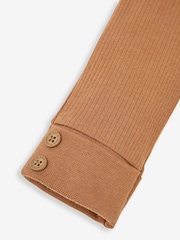 JoJo Maman Bébé Brown & Natural 2-Pack Rib Leggings - Image 4 of 5