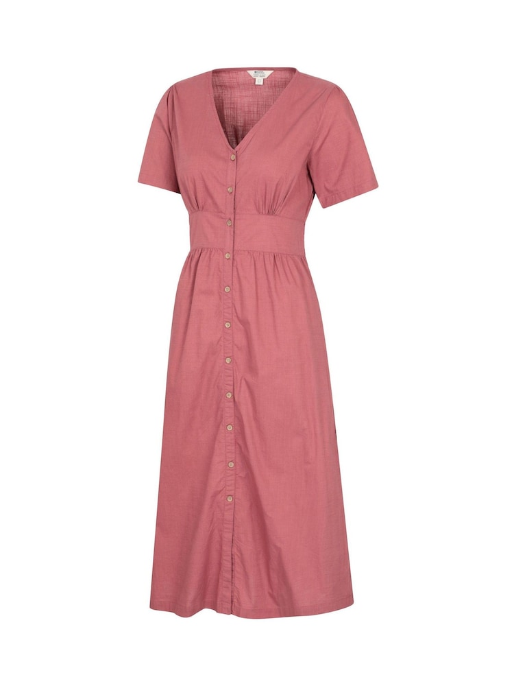 Mountain Warehouse Pink Riviera Button Through Womens UV Midi Dress - Image 2 of 5 Mountain Warehouse Pink Riviera Button Through Womens UV Midi Dress - Image 2 of 5