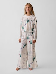 Gap Cream Ski Scene Wide-Leg Pyjamas Set (6-13yrs) - Image 1 of 4