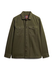 Superdry Green Merchant Herringbone Overshirt - Image 1 of 6