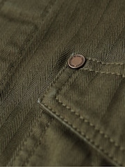 Superdry Green Merchant Herringbone Overshirt - Image 2 of 6
