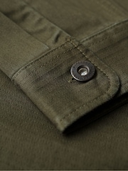 Superdry Green Merchant Herringbone Overshirt - Image 3 of 6