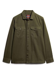 Superdry Green Merchant Herringbone Overshirt - Image 4 of 6