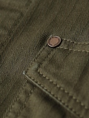 Superdry Green Merchant Herringbone Overshirt - Image 5 of 6