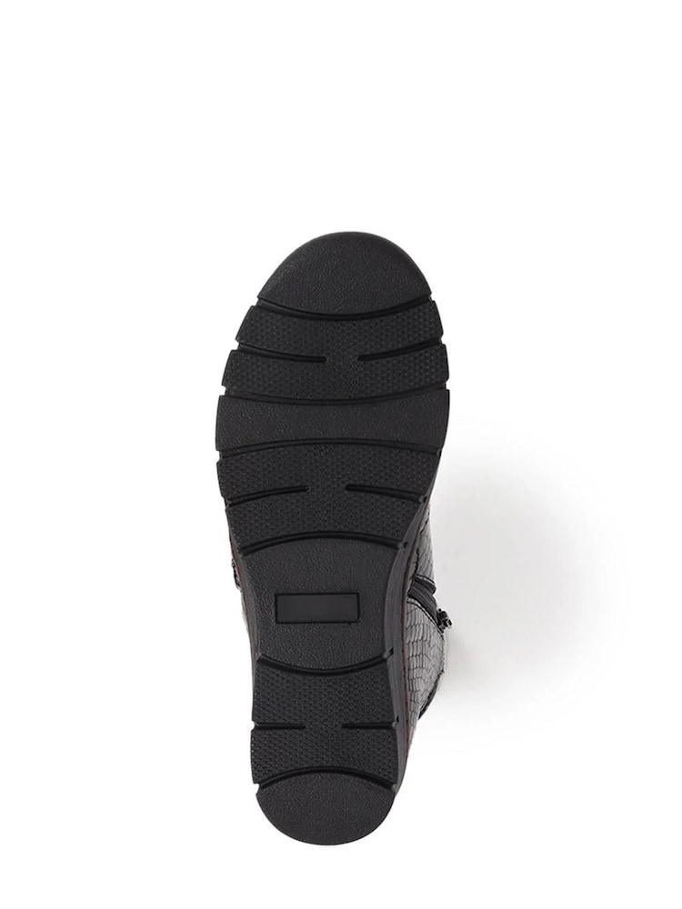 Buy Pavers Black Patent Croc Leather Ankle Boots from Next Israel