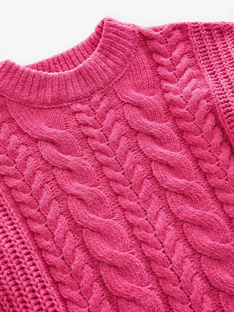 Abercrombie & Fitch Pullover mit Zopfstrickmuster, Rosa - Bild 3 von 3