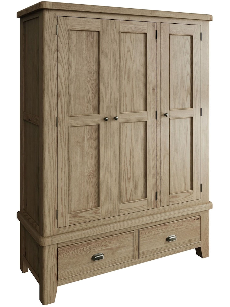 K Interiors Brown Embleton Solid Wood Triple, 2 Drawers Wardobe - Image 2 of 4