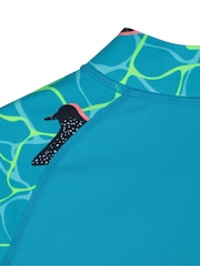 Mountain Warehouse Blue Printed Full Zip UV Rash Vest - Image 3 of 5