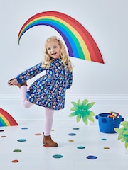JoJo Maman Bébé Indigo Girls' Elmer Sweat Dress - Image 2 of 7