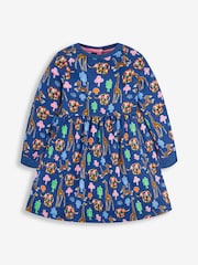 JoJo Maman Bébé Indigo Girls' Elmer Sweat Dress - Image 5 of 7