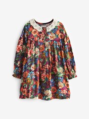 Multi Floral Print Lace Collar Dress (3mths-8yrs) - Image 1 of 5