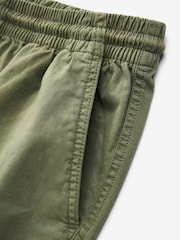 Khaki Green Washed Cotton Elasticated Waist Shorts - Image 6 of 8