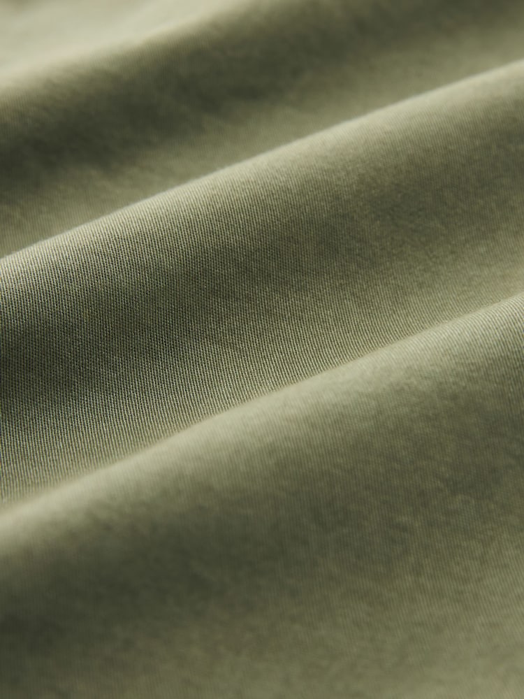 Khaki Green Washed Cotton Elasticated Waist Shorts - Image 8 of 8