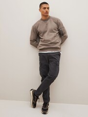 Light Brown Utility Crew Sweatshirt - Image 3 of 7