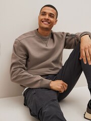 Light Brown Utility Crew Sweatshirt - Image 4 of 7