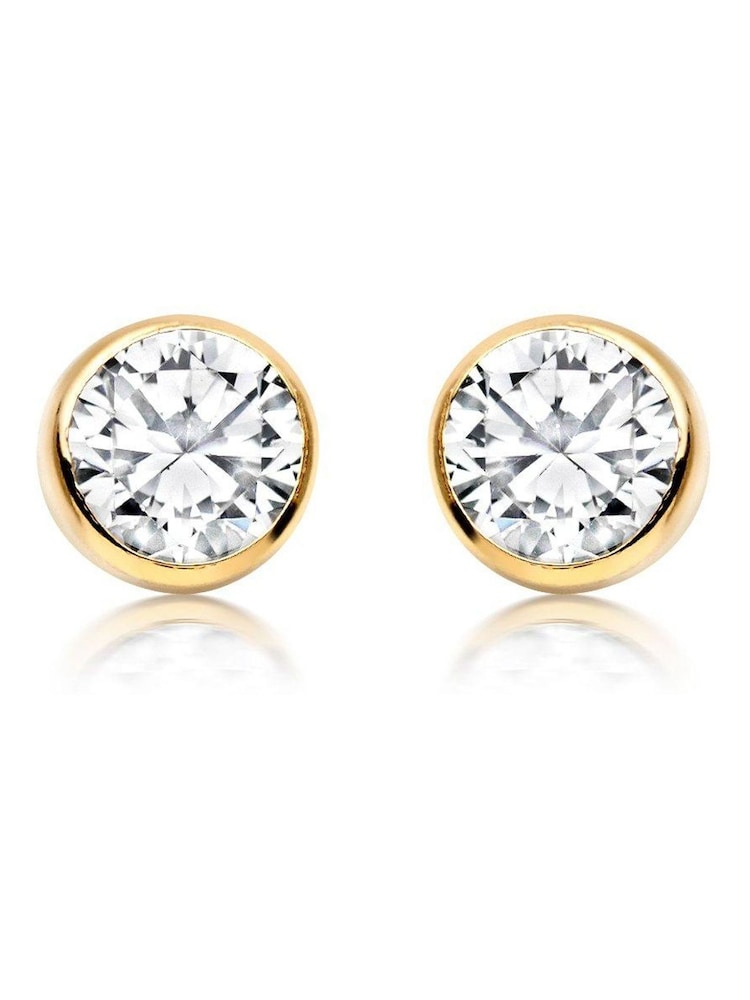 Beaverbrooks 9ct Gold Cubic Zirconia Stud Earrings - Image 1 of 3