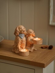 Set of 2 Natural Cooper the Spaniel and Friends Tealight Candle Holder - Image 1 of 5