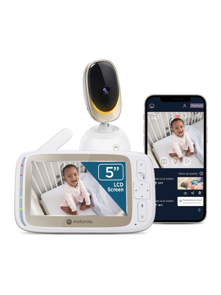Motorola White VM85 5inch Video Smart Baby Monitor - Image 1 of 6 Motorola White VM85 5inch Video Smart Baby Monitor - Image 1 of 6