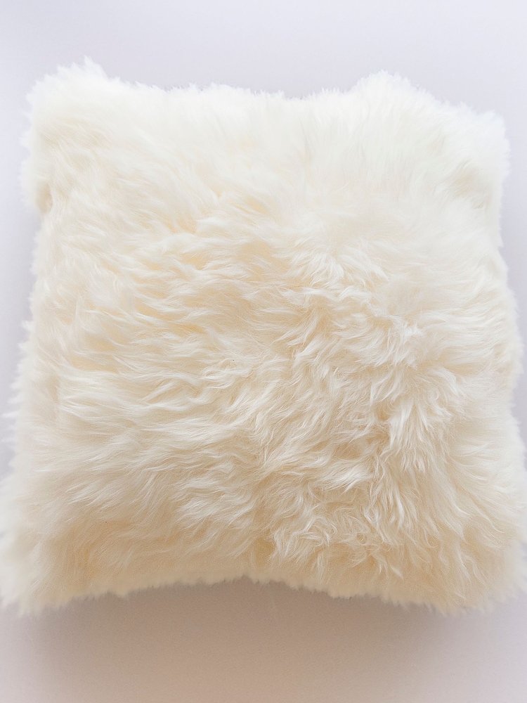 Naturally Sheepskins Stone Premium New Zealand Sheepskin Long Wool Cushion - Image 2 of 4 Naturally Sheepskins Stone Premium New Zealand Sheepskin Long Wool Cushion - Image 2 of 4