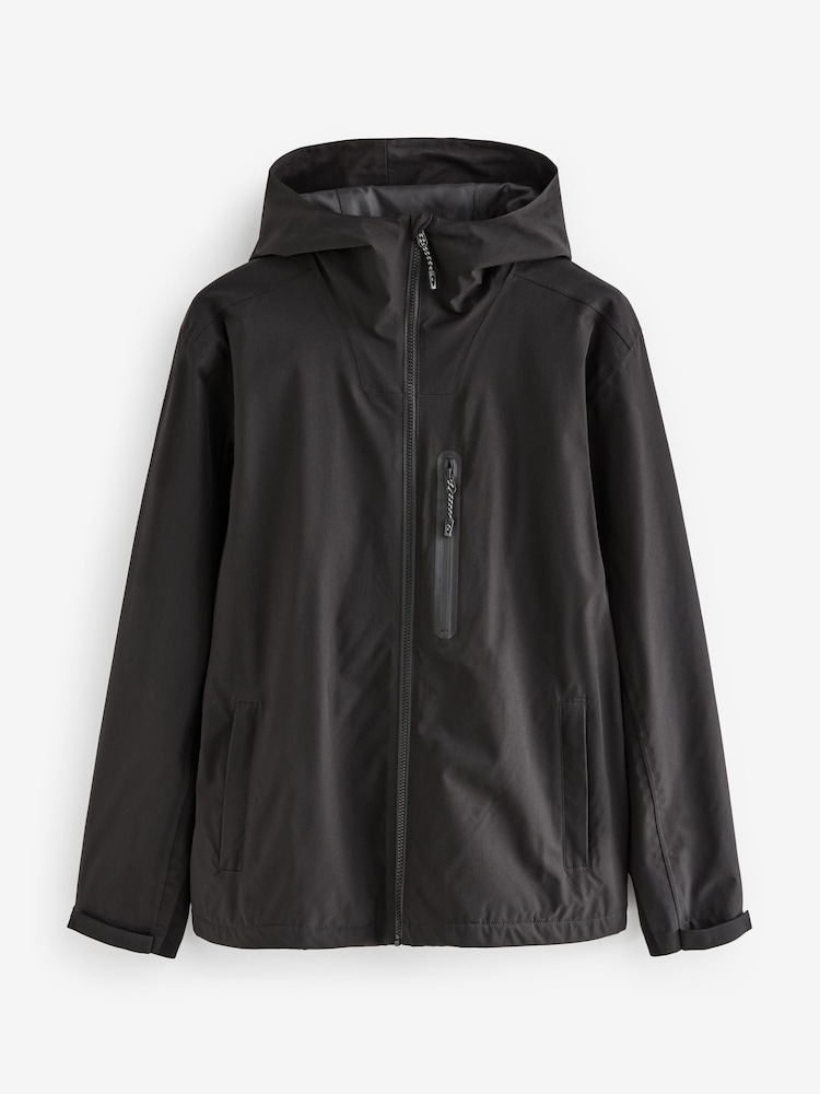 Black Waterproof Hooded Jacket - Image 10 of 14
