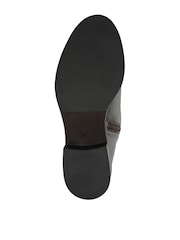 Pavers Chocolate Brown Wide Fit Leather Long Boots With Buckle Detail - Image 4 of 5