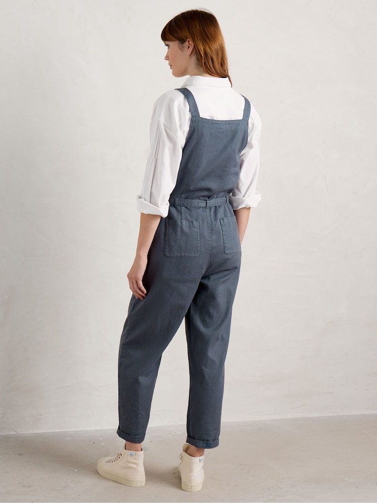 Seasalt Cornwall Grey Heather Bell Tie Strap Jumpsuit - Image 2 of 5