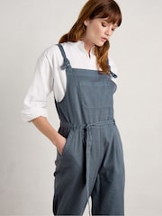 Seasalt Cornwall Grey Heather Bell Tie Strap Jumpsuit - Image 3 of 5